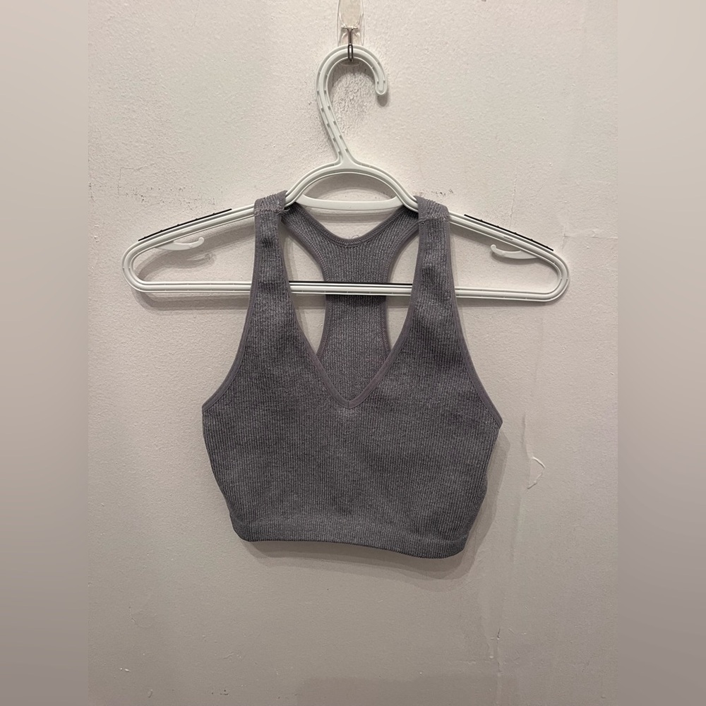 FP Movement by Free People Gray Racerback Top